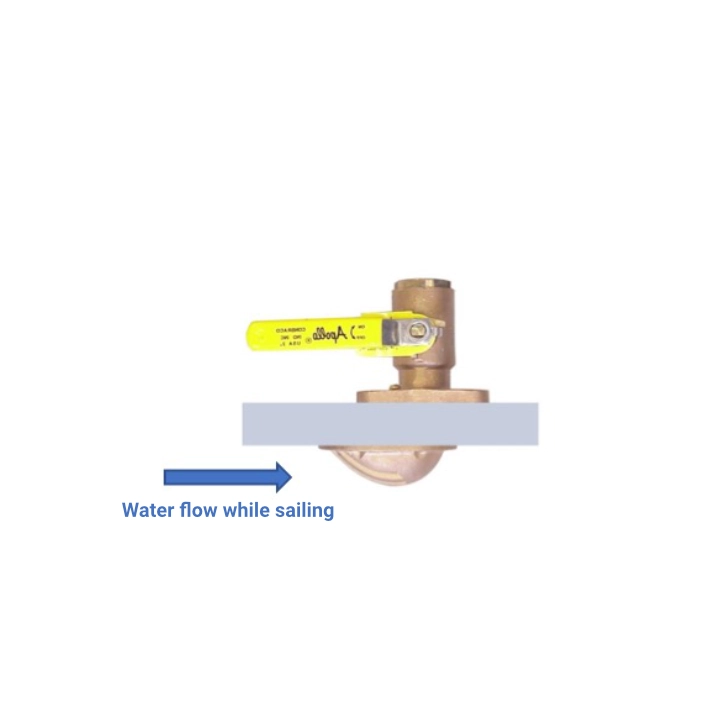 Picture of a scoop type Thru hull as its recommended for a desalinator on sailboats.