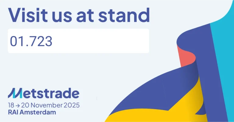 Banner announcing our participation at Metstrade Amsterdam.