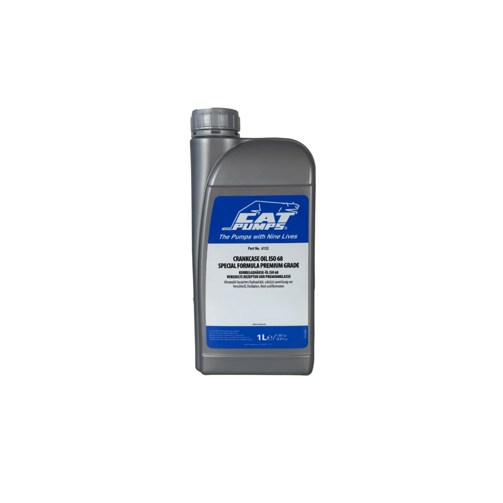A bottle of genuine Cat pumps crank case oil