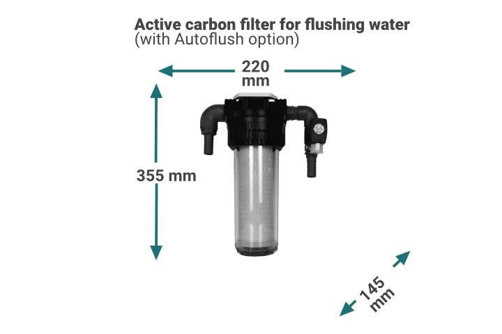 Watermakers active carbon filter dimensions