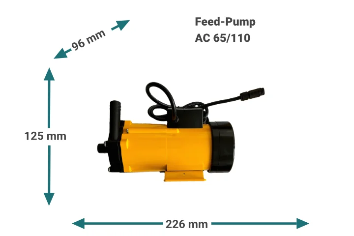 Watermaker AC65/110 feed pump dimensions
